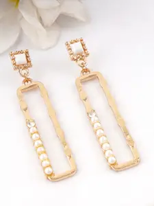 Adwitiya Collection Artificial Beads Gold Plated Drop Earrings
