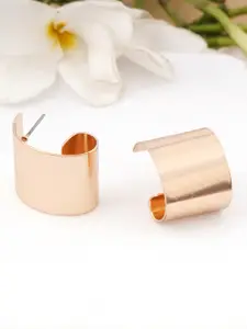 Adwitiya Collection Gold-Plated Contemporary Half Hoop Earrings