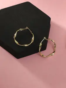 Adwitiya Collection Gold-Plated Brass Classic Hoop Earrings