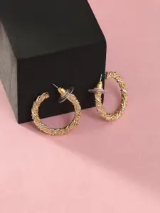 Adwitiya Collection Gold Plated Half Hoop Earrings