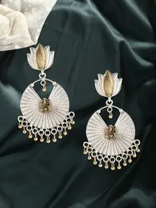 Adwitiya Collection Silver-Plated Drop Earrings