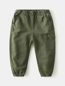 StyleCast Boys Olive Green Mid Rise Joggers