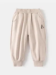 StyleCast Boys Beige Mid-Rise Joggers