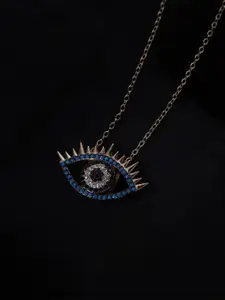 SWASHAA Gold-Plated Stainless Steel Evil Eye Necklace