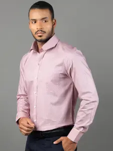 LOUIS STITCH Comfort Micro Ditsy Printed Cutaway Collar  Pure Cotton Formal Shirt