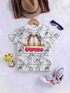 Happy Faces Boys Garfield Printed Pure Cotton T-shirt