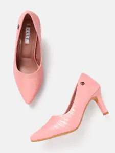 ELLE Textured Slim Heeled Pumps