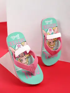 Kids Ville Girls Barbie Printed Rubber Thong Flip Flops