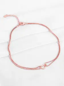 GIVA 925 Silver Rose Gold-Plated Anklet
