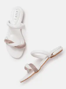ELLE Women Embellished Open Toe Flats