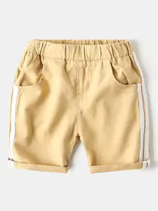 StyleCast Boys Beige Mid-Rise Regular Fit Cotton Shorts