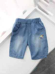 StyleCast Boys Mid-Rise Washed Cotton Denim Shorts