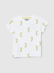 max Boys Animal Printed Pure Cotton T-shirt