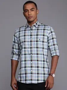 Louis Philippe Sport Pure Cotton Slim Fit Opaque Checked Casual Shirt
