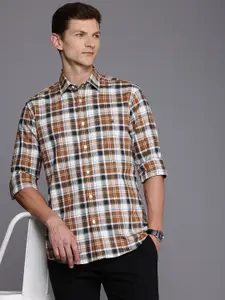 Louis Philippe Sport Pure Cotton Slim Fit Opaque Checked Casual Shirt