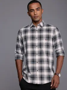 Louis Philippe Sport Pure Cotton Slim Fit Opaque Checked Casual Shirt