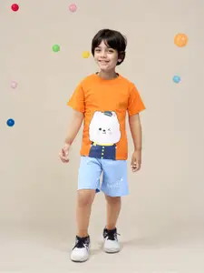 Toonyport Boys Printed Pure Cotton T-shirt with Shorts