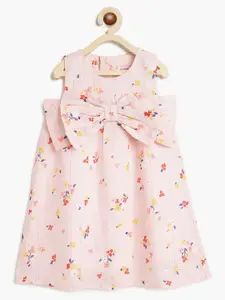 Campana Girls Sleeveless Knee Length A-Line Printed Cotton Dress
