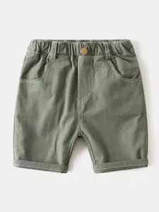 StyleCast Boys Grey Mid-Rise Regular Fit Cotton Shorts