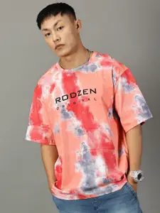 Rodzen Dyed Pure Cotton Drop-Shoulder Sleeves Oversized T-shirt