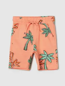 max Boys Tropical Printed Mid-Rise Regular Fit Cotton Casual Shorts