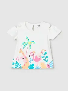 max Infants Conversational Printed Cold Shoulder Cotton Top