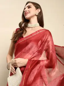 RATAN Women Floral Poly Chiffon Saree