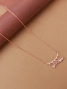 Mirana Rose Gold Plated Cubic Zirconia-Studded Necklace