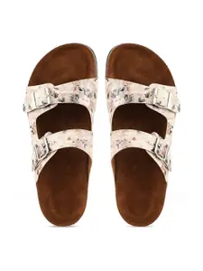 MOZAFIA Women Printed Open Toe Flats