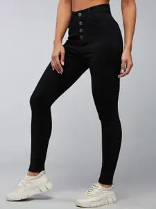 DOLCE CRUDO Women Skinny Fit Clean Look High-Rise Stretchable Jeans