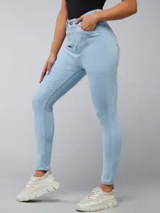 DOLCE CRUDO Women Skinny Fit Clean Look High-Rise Stretchable Jeans