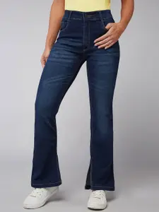 DOLCE CRUDO Women Bootcut Clean Look Light Fade Stretchable Jeans