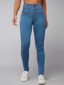 DOLCE CRUDO Women Skinny Fit Clean Look High-Rise Stretchable Jeans