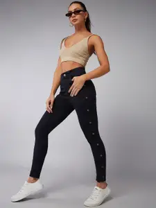 DOLCE CRUDO Women Slim Fit High-Rise Clean Look Stretchable Jeans