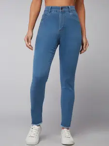 DOLCE CRUDO Women Skinny Fit High-Rise Clean Look Stretchable Jeans