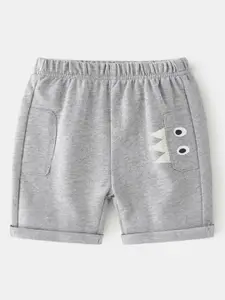 StyleCast Boys Grey Mid-Rise Regular Fit Cotton Shorts