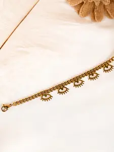 SWASHAA Gold-Plated Stainless Steel Charm Bracelet
