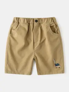 StyleCast Brown Boys Mid-Rise Cotton Shorts