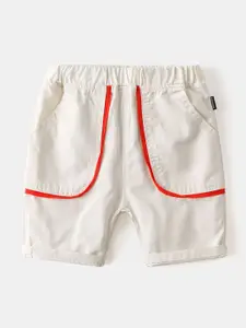 StyleCast Boys Off  White Mid-Rise Regular Fit Cotton Shorts