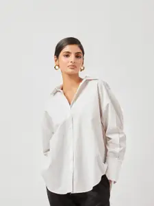 Contemponari Relaxed Boxy Cotton Casual Shirt