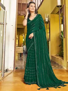 Satrani Striped Pure Chiffon Saree