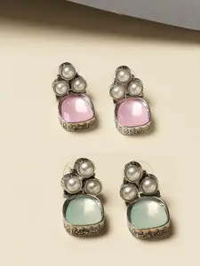 OOMPH Set Of 2 Square Drop Earrings