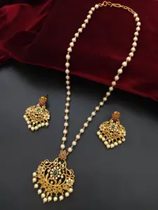 Pihtara Jewels Gold-Plated Necklace and Earrings