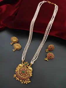 Pihtara Jewels Gold-Plated Necklace and Earrings