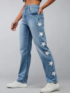 DOLCE CRUDO Women Slim Fit High-Rise Clean Loook Heavy Fade Stretchable Jeans