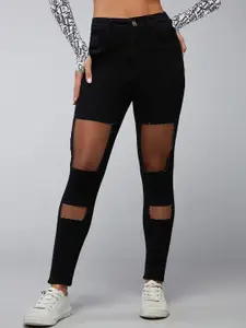 DOLCE CRUDO Women Slim Fit High-Rise Highly Distressed Stretchable Jeans