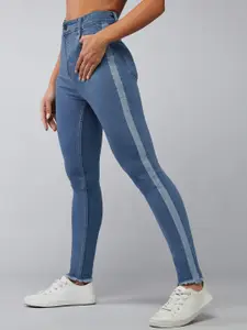 DOLCE CRUDO Women Blue Skinny Fit Clean Look Mid Rise Stretchable Jeans