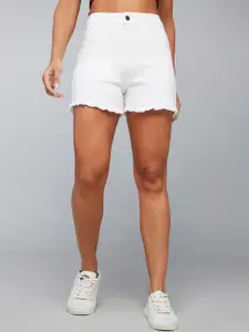 DOLCE CRUDO Women High-Rise Casual Denim Shorts