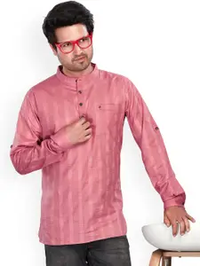 Authentics Woven Design Mandarin Collar Pure Cotton Kurta