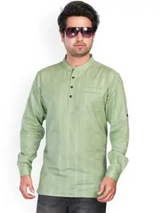 Authentics Striped Cotton Thread Work Straight Short  Kurta
